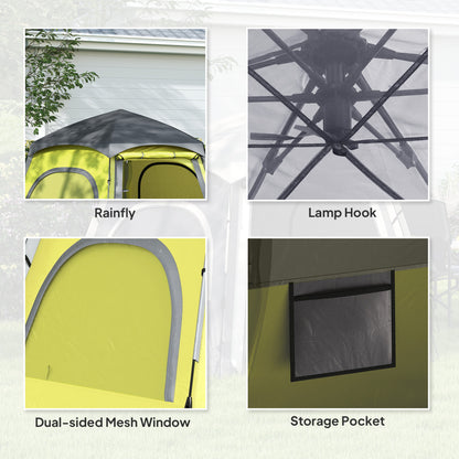 Instant Pop Up Camping Tent, 2/3/4 Person Easy Setup Dome Family Tent with Vestibule, Rainfly, 4 Mesh Windows & 2 Doors