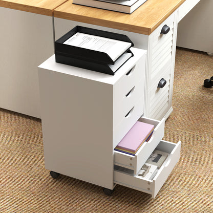Five-Drawer Filing Cabinet - White