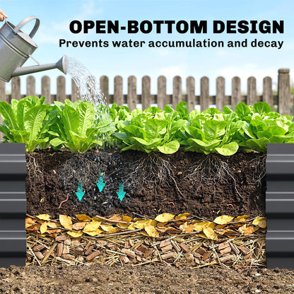 60 x 240cm Galvanised Steel Planter, with Open Bottom