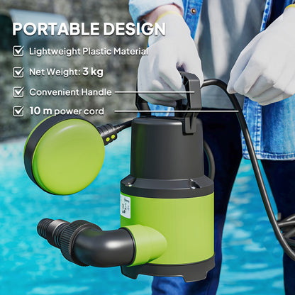400W Submersible Water Pump for Dirty/Clean Water, 9000L/H Electric Sump Pump with Float Switch