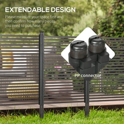 Garden Fence with 2 Standing Ways for Hard & Soft Ground, Decorative Outdoor Divider, Animal Barrier Fence, Brown