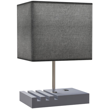 Bedside Lamp with USB A+C Charging Ports and 3 Phone Stands
