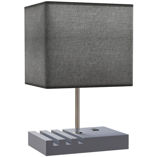 Bedside Lamp with USB A+C Charging Ports and 3 Phone Stands