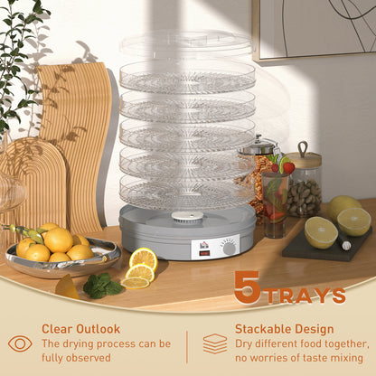 5 Tier Food Dehydrator, 245W Food Dryer Machine with Adjustable Temperature Control for Drying Fruit, Meat, Vegetable