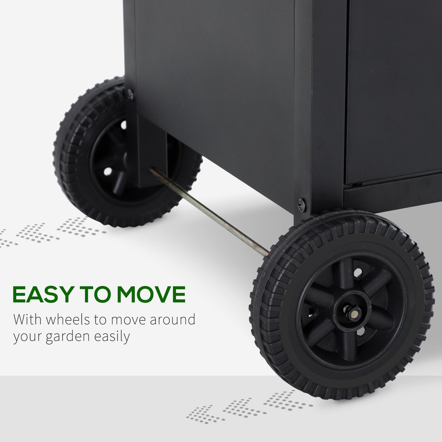 4+1 Burner Gas BBQ Grill, Outdoor Barbecue Trolley with Wheels, Warming Rack, Side Shelves, Cabinet, Thermometer for Garden