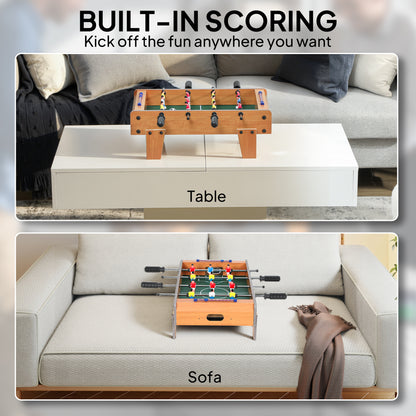 20 in Table-top Football Table with Stainless Steel Rods, Compact Foosball Table for Kids and Adults