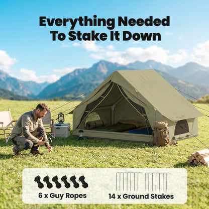 Inflatable Tent Waterproof for Camping Blow Up Tent with Pump Carry Bag for 2-4 Person