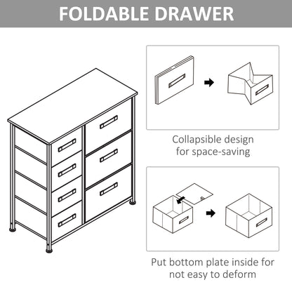Chest of Drawers with 7 Drawers, Fabric Drawers with Large Storage Space, Drawers Dresser with Metal Frame