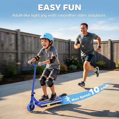Electric Scooter for Kids 6-14 Years, with Colourful Lights, Blue