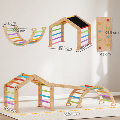 9 in 1 Toddler Climbing Frame with Ramp, Slide, Arch, Ladder, Blackboard for 18-48 Months