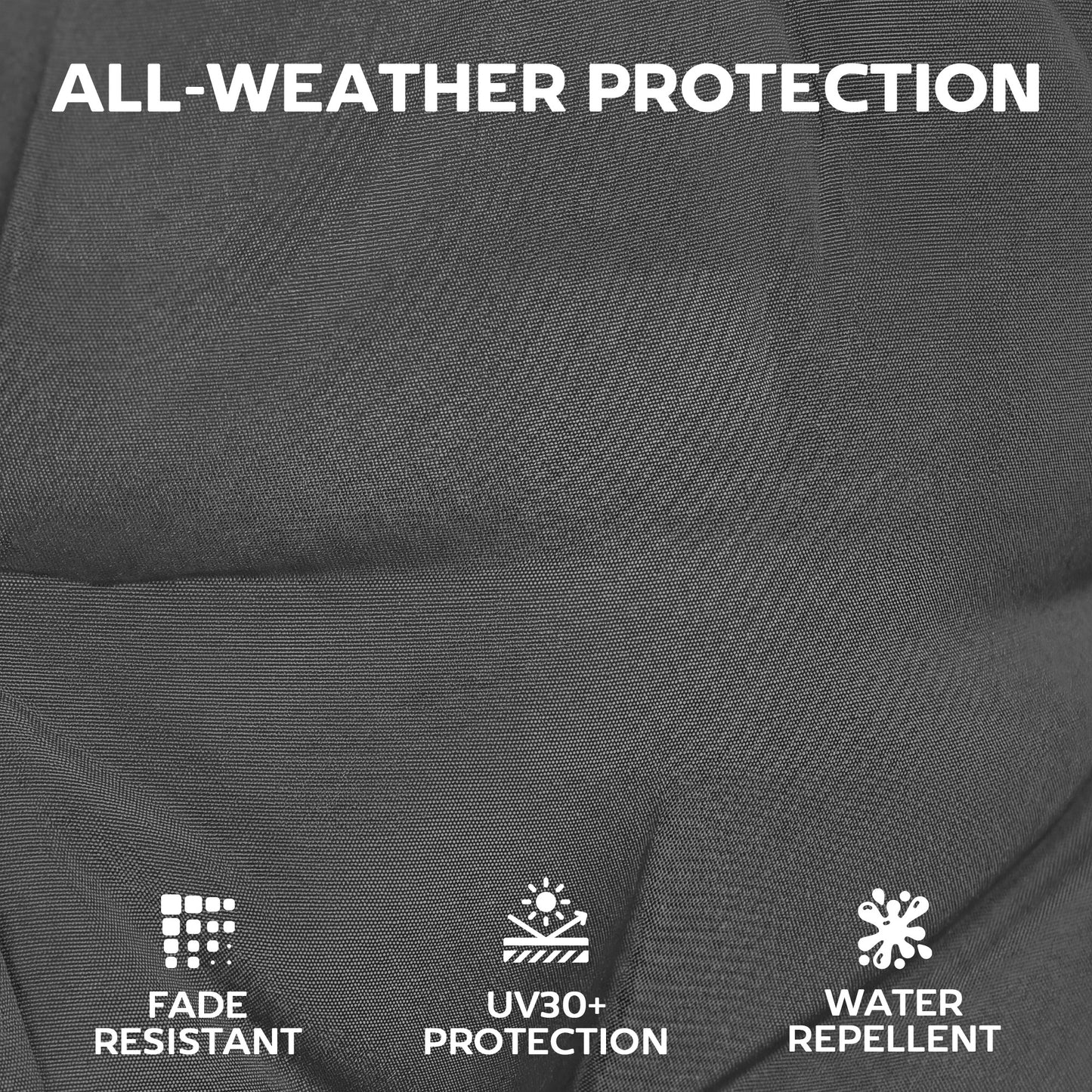 Patio Chair Cushions Set of 4, Waterproof Non-Slip Lounge Chair Cushions, 112x53cm, Dark Grey