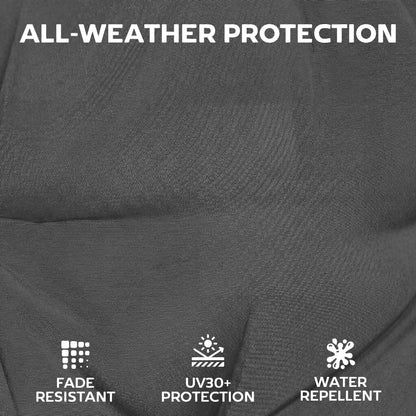 Patio Chair Cushions Set of 4, Waterproof Non-Slip Lounge Chair Cushions, 112x53cm, Dark Grey
