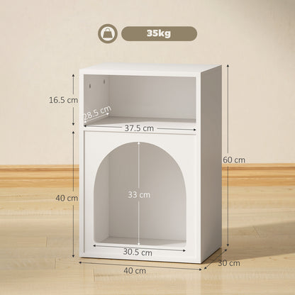 Bedside Table with 2 Open Compartments - White