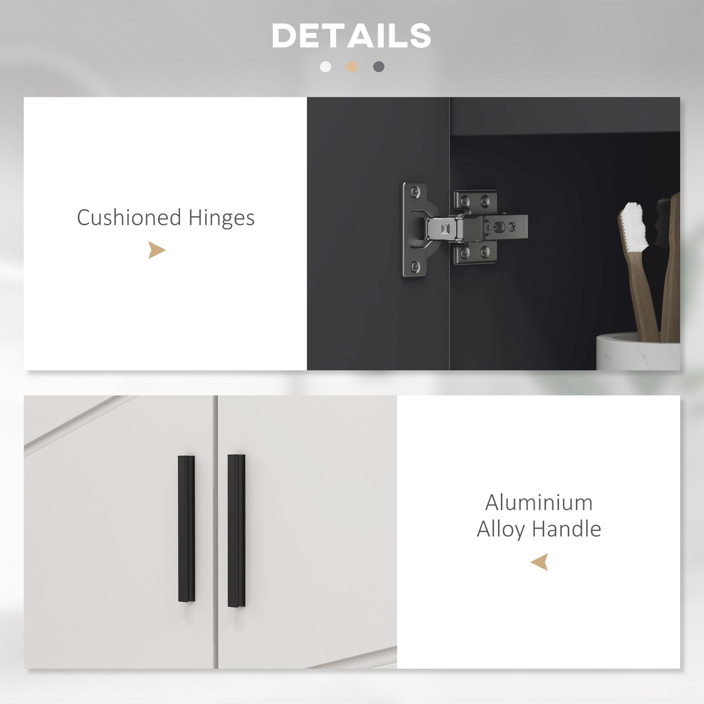Under Sink Bathroom Cabinet, Bathroom Vanity Unit, Basin Storage Cupboard with Double Doors and Shelf