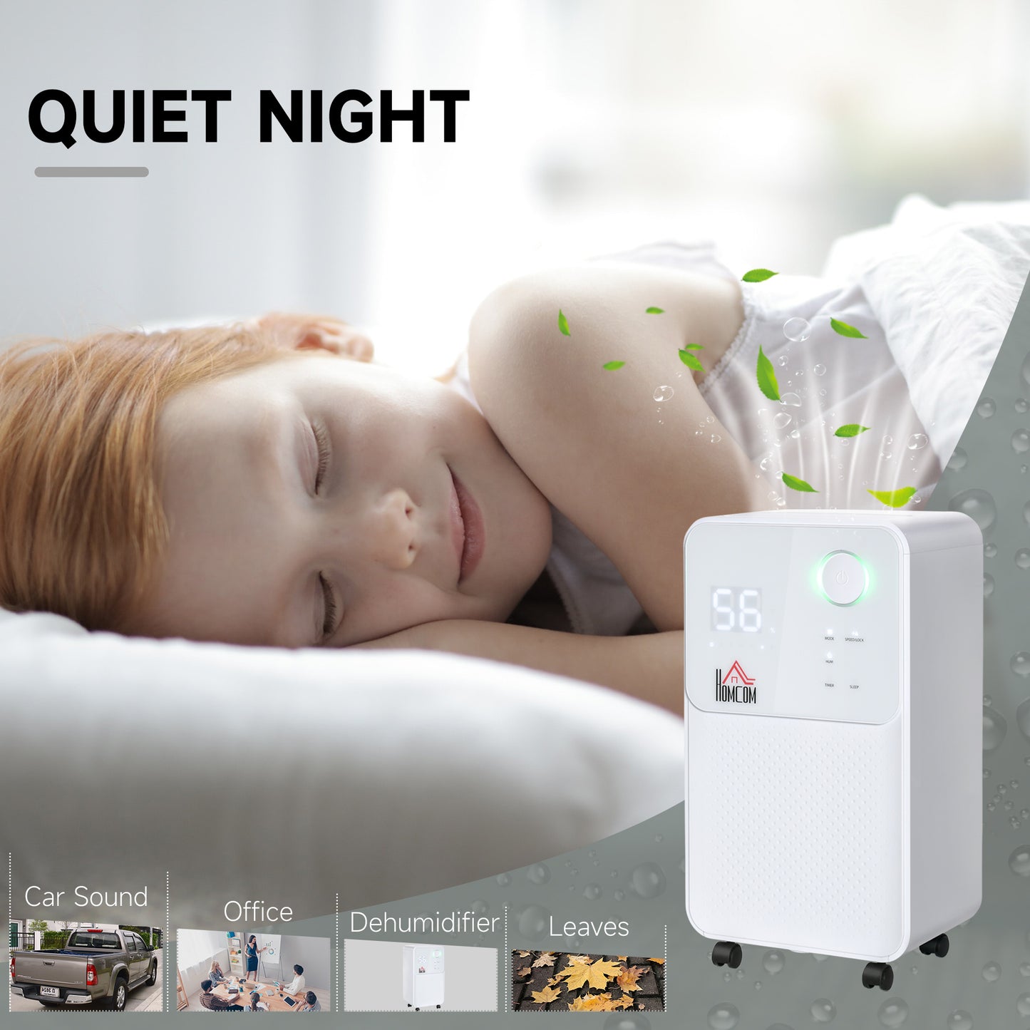 12L/Day Dehumidifier for Home, Laundry Room, Bedroom, Basement, Electric Moisture Air De-Humidifier with 4 Modes