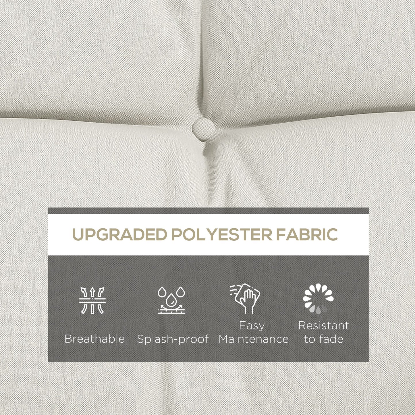 Back and Seat Cushion Replacement with 2 Pillows, Patio Chair Cushions Set with Ties, White