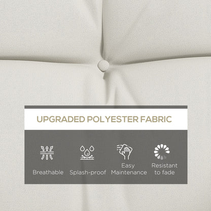 Back and Seat Cushion Replacement with 2 Pillows, Patio Chair Cushions Set with Ties, White