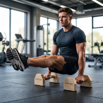 Wooden Parralletes Bars, Push Up Handles with Non-Slip Base, Calisthenics Equipment, for Home Gym, Training