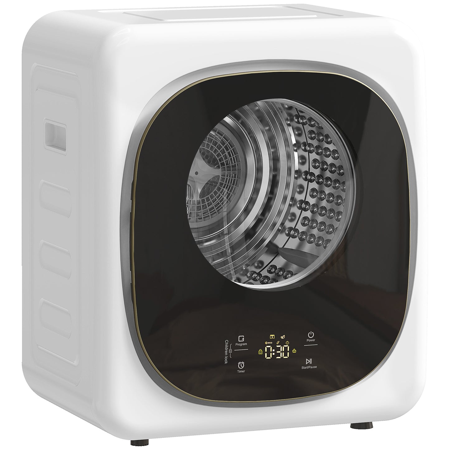4kg Vented Tumble Dryer with 5 Drying Mode, 800W Compact Freestanding Front Tumble Dryer White