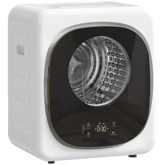 4kg Vented Tumble Dryer with 5 Drying Mode, 800W Compact Freestanding Front Tumble Dryer White