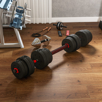 30kg 2 IN 1 Adjustable Dumbbells Weight Set, Dumbbell Hand Weight Barbell for Body Fitness, Lifting Training for Home