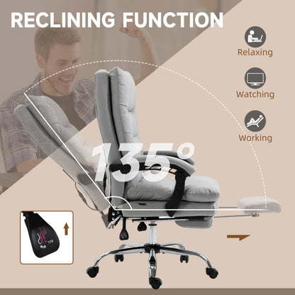 Office Chair with Pull Out Footrest & Heating / Massage Functions