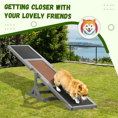 Wooden Pet Seesaw - Dog Agility Testing/Training Equipment with Anti Slip Surface