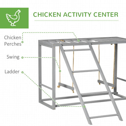 Walk-In Chicken Coop Run with Chicken Activity Shelf and Cover