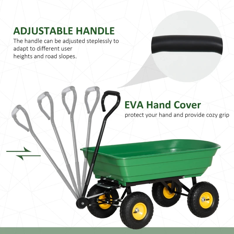 75 Litre Large Heavy Duty Garden Dump Tilt Trolley / Tipping Truck