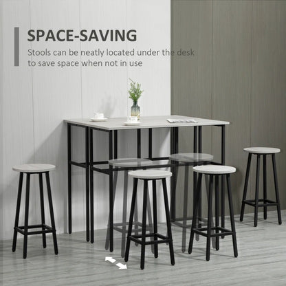 6-Piece Multi-Use Design Breakfast Table Set with 4 Stools and 2 Tables