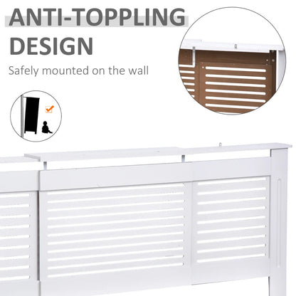 Slatted Design - Extendable Radiator Cover with Top Display Shelf