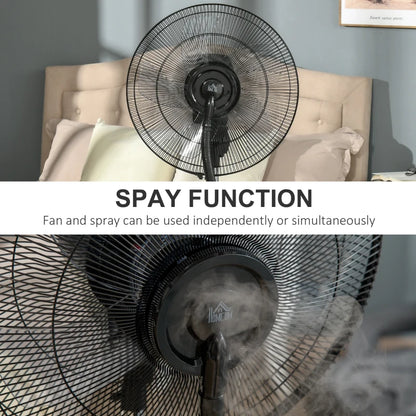 16" Pedestal Fan with Water Mist Spray, 3.1L Water Tank Timer and Built In Electric Mosquito Killer