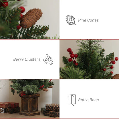 4ft - Christmas Tree with Wooden Box Style Base