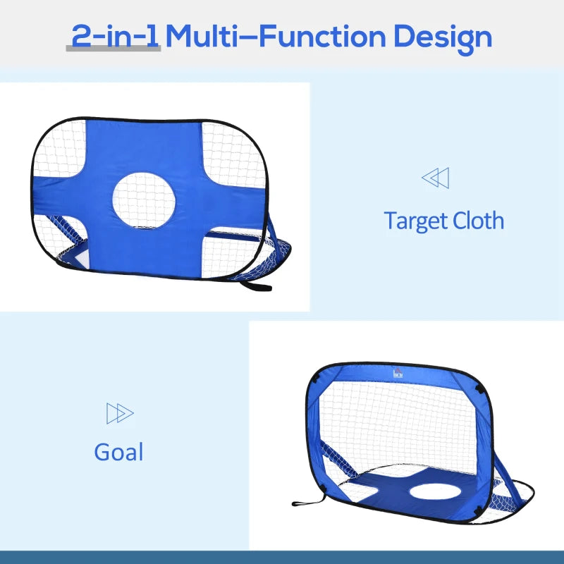 2-in-1 Football Target Practice with 5 Targets + Football Net for Normal Goal (Set of 2)