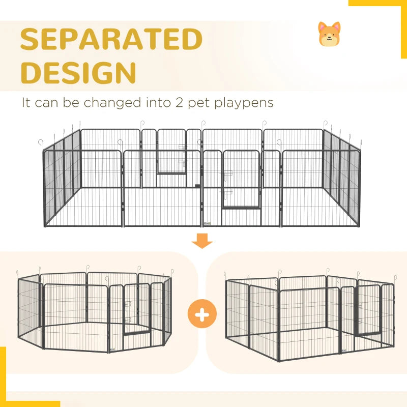 Indoor / Outdoor - 16 Panel - Large Play Pen for Small to Medium Pets