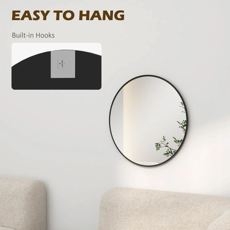 61cm Circular Wall Mirror for Bathroom, Living Room, Kitchen