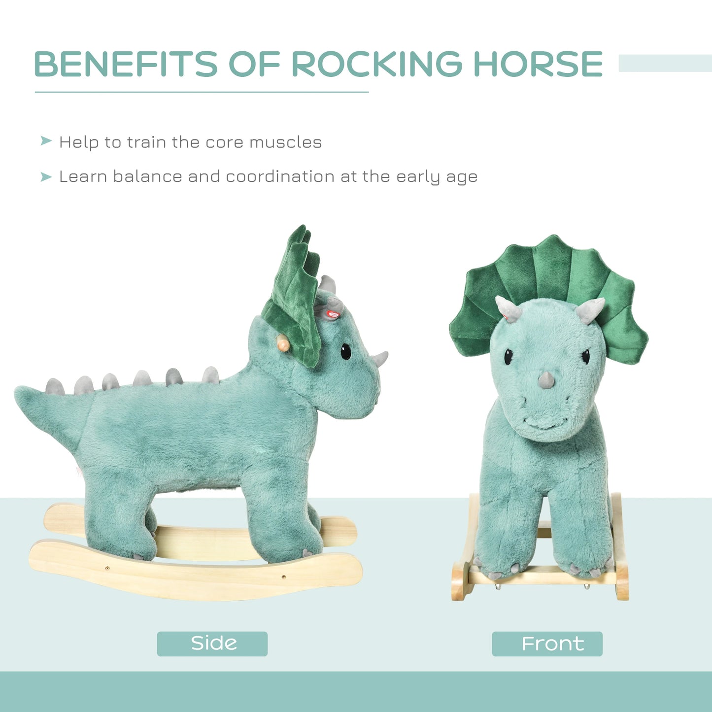 Plush Ride on Dinosaur Rocking Horse with Sound Effect