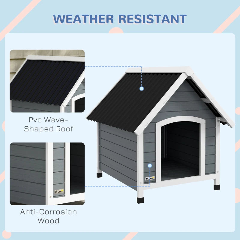 Dog House with Removable Floor and Wave Shaped PVC Roofing for Rainproofing