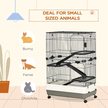 Portable - 4-Tier - Small Animal Cage (Hamsters / Gerbils etc) - Black