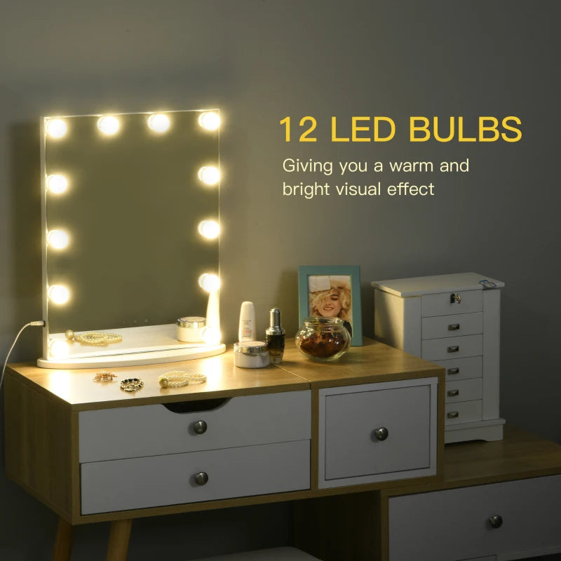 LED - Vanity Mirror Hollywood Style Dressing Room with 12 Dimmable Lights