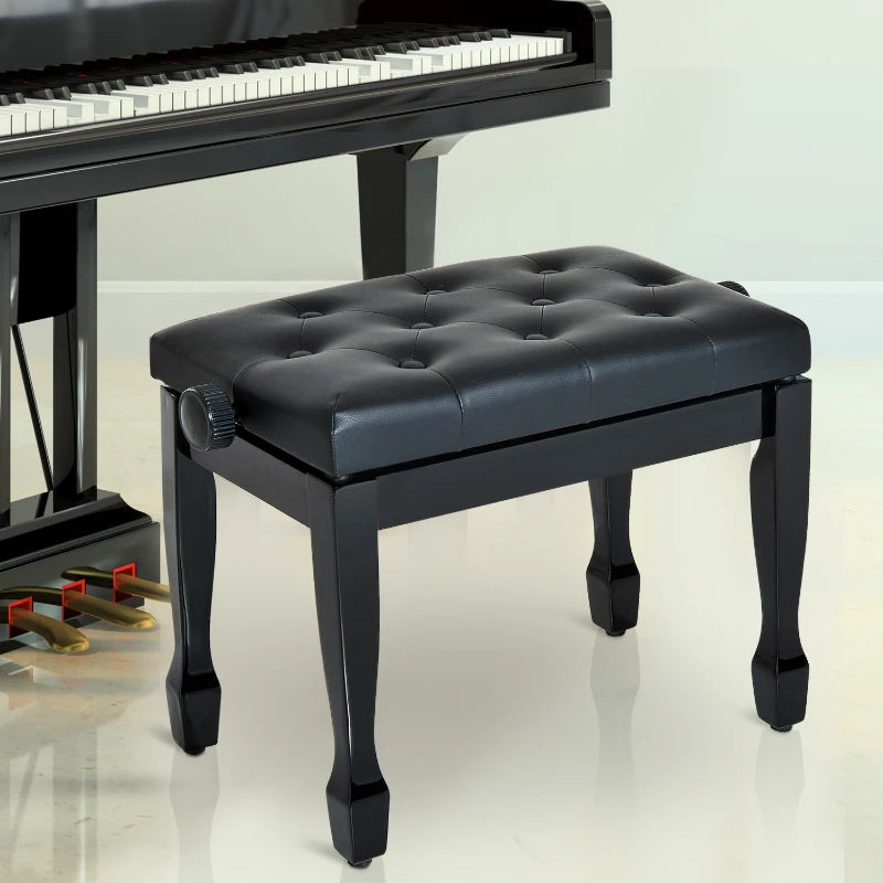 Leather Footstool / Piano Stool - Height Adjustable Bench