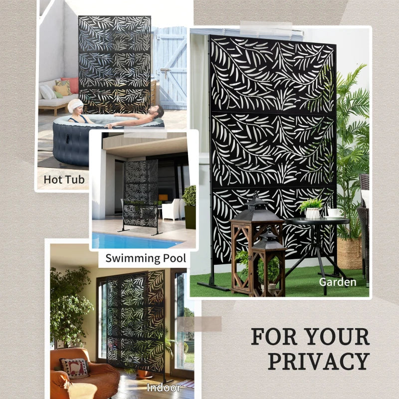 (6.5ft) Privacy Screen Fence / Divider - 3 Tiered Lead Pattern Design