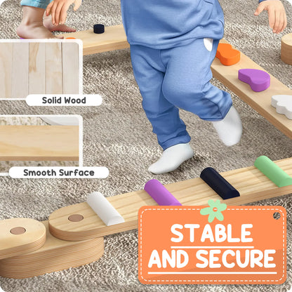 Wooden Coordination / Agility Balance Beam for Kids