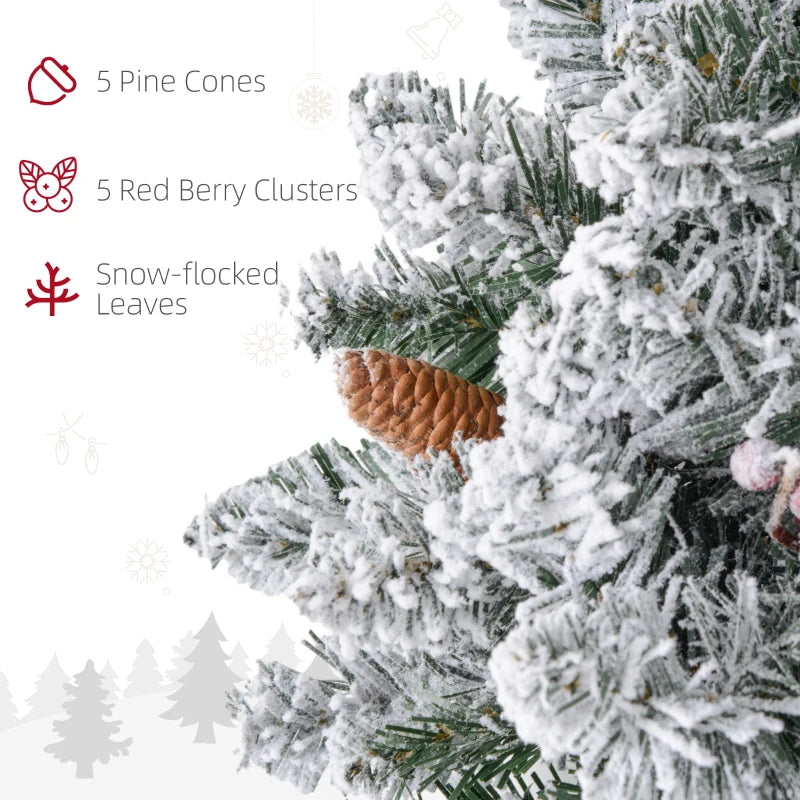 Artificial Snowy Pine Cone and Berry Christmas Wreath Decoration with Prelit LED's