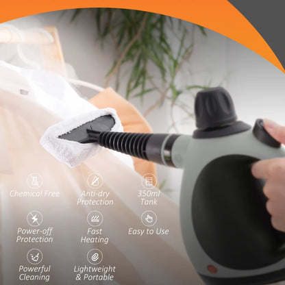 Handheld Steamer for Chemical Free Cleaning with 9 Piece Accessory