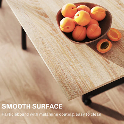 Foldaway Drop Leaf Dining Table with 2-Tier Shelving - Oak / Black