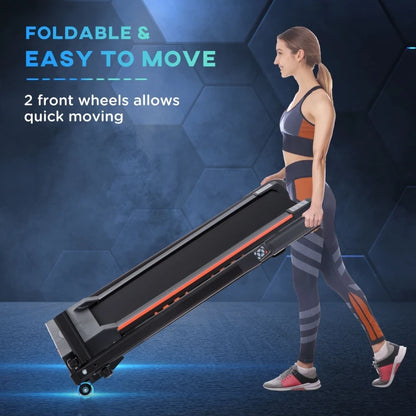 6km/h - Compact Slimline Foldable Treadmill with Footwell LCD Monitor and Emergency Stop Function