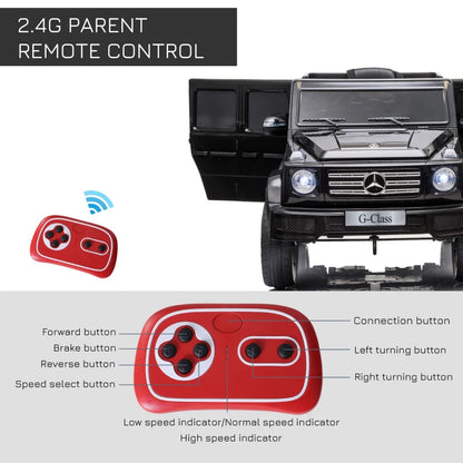 G-Wagon - 12V Kids Electric Ride On Car Toy w/ Remote Control - Black