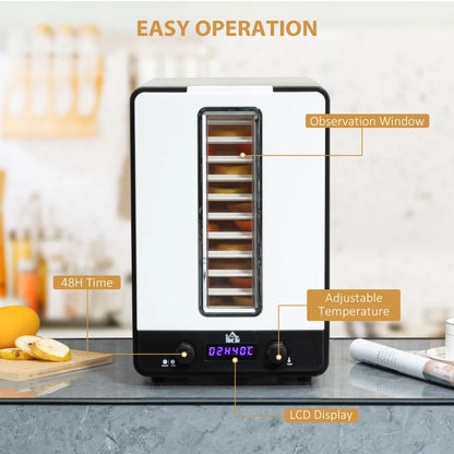 11-Tier - Food Dehydrator 550W with 40-70℃ Adjustable Temperature, 1-48h Timer and LCD Display