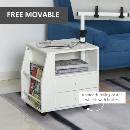 Functional Swivel Multi-Use Side Table / Nightstand with Swivel Laptop Table